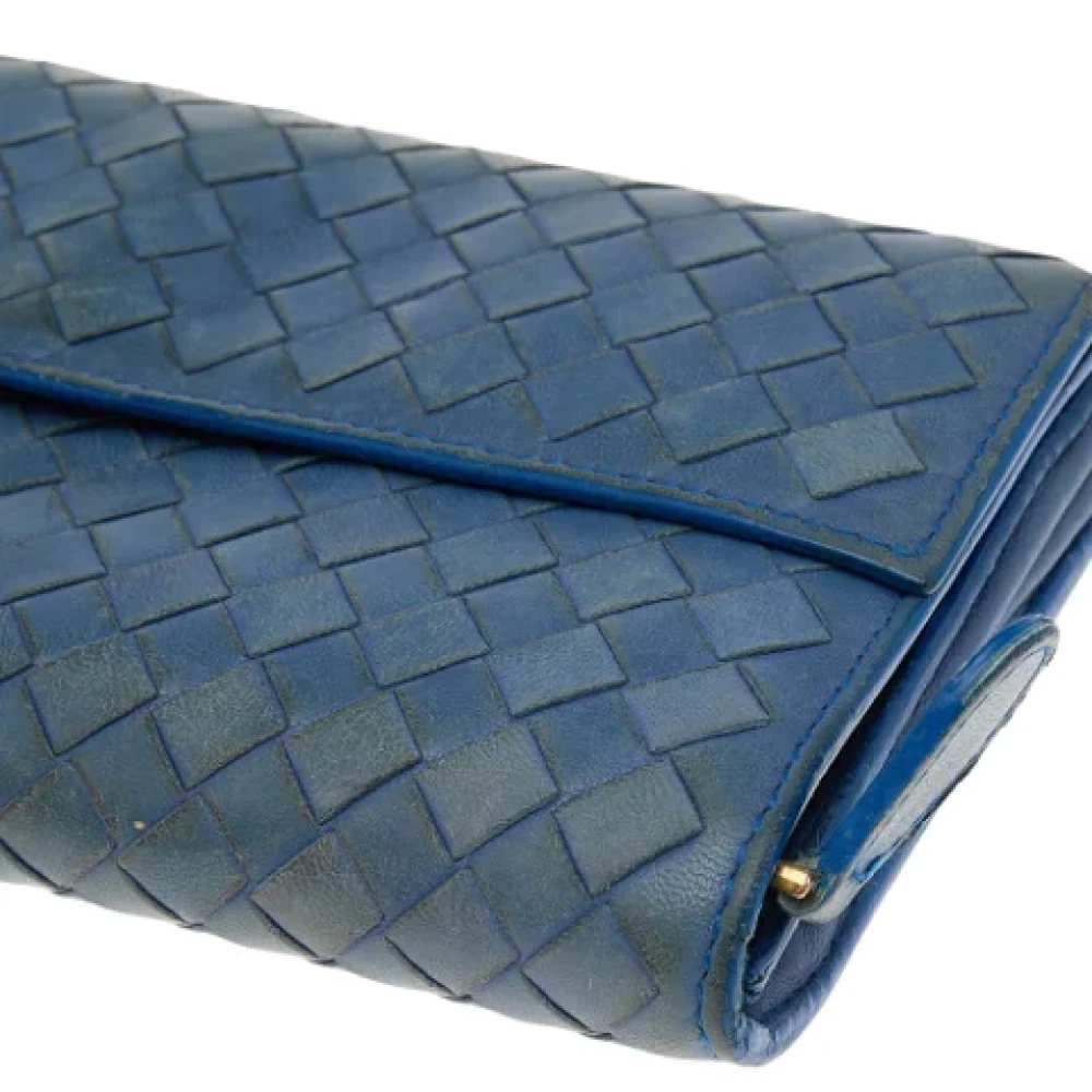 Bottega Veneta Vintage Pre-owned Leather wallets Blue Dames