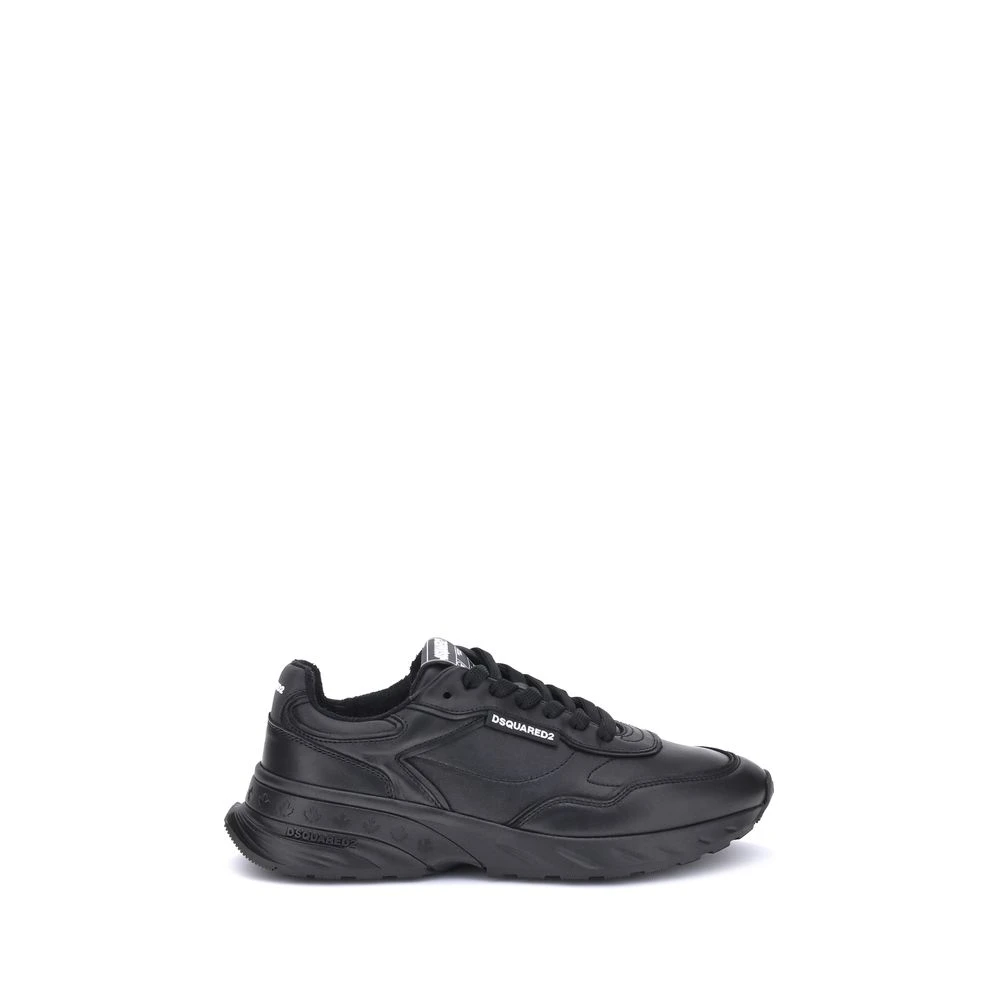 Dsquared2 Men's Black Sneakers, 7 Uk, Sprinter Trainers With Retro Twist