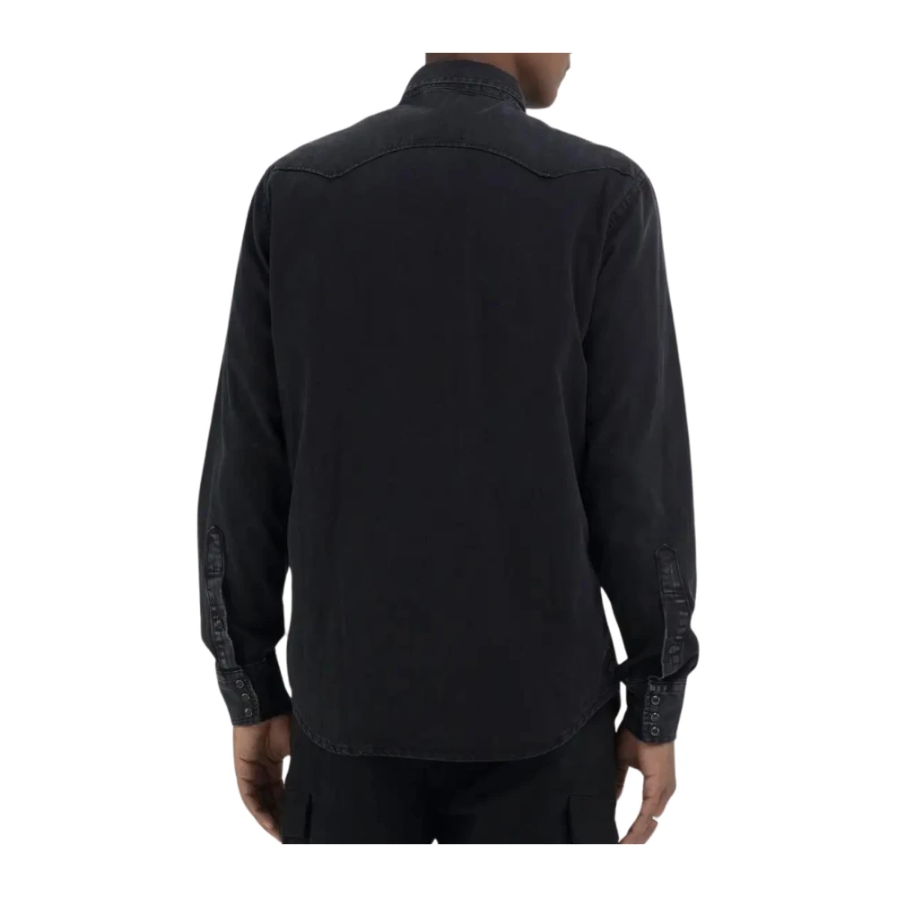 Replay Zwart Delav Shirt Model M4023.000.15470B Black Heren