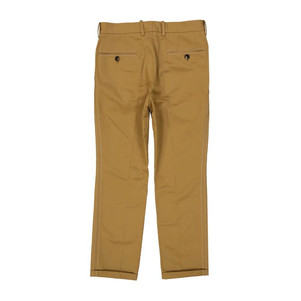 Marni Katoenen Slim Broek met Zakken Brown Dames