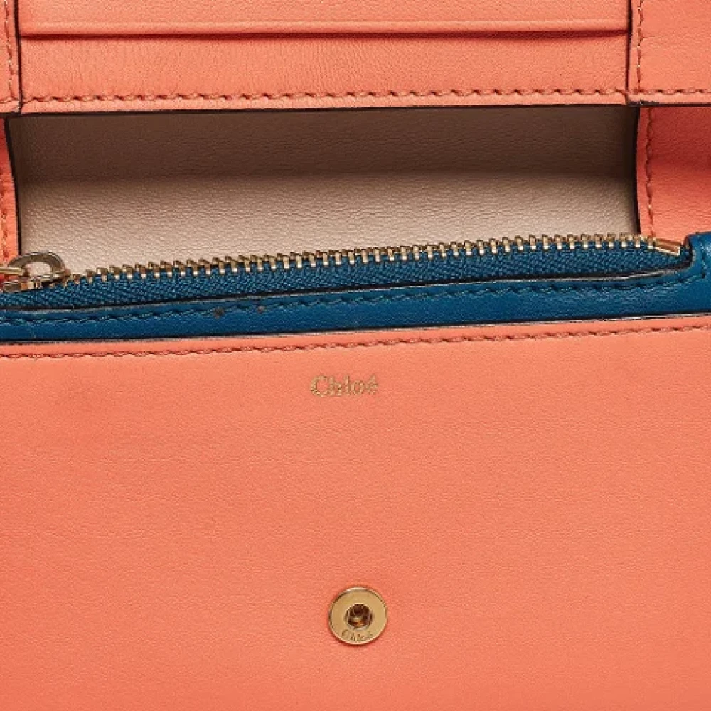 Chloé Pre-owned Leather wallets Orange Dames