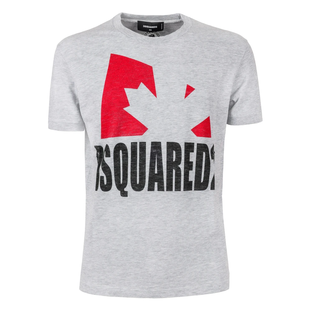 Dsquared2 Iconisch Logo T-shirt Upgrade Je Garderobe Gray Heren