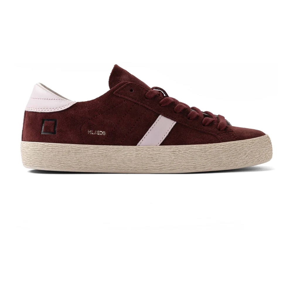 D.a.t.e. Women's Red Burgundy Suede Low-Top Trainers - Sneakers - 7 Uk - Shoes