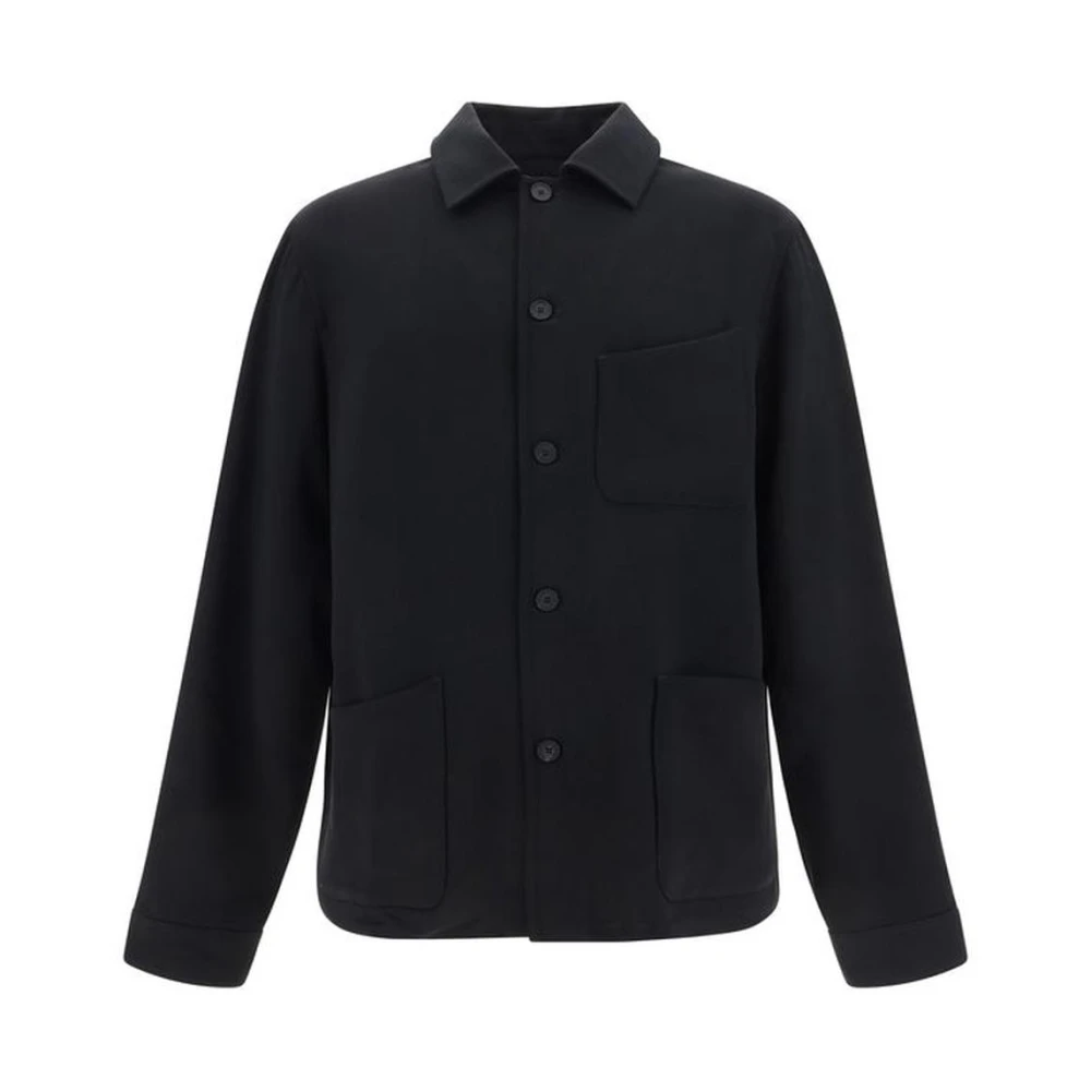 Givenchy Klassieke wollen overhemd met voorzakken Black Heren