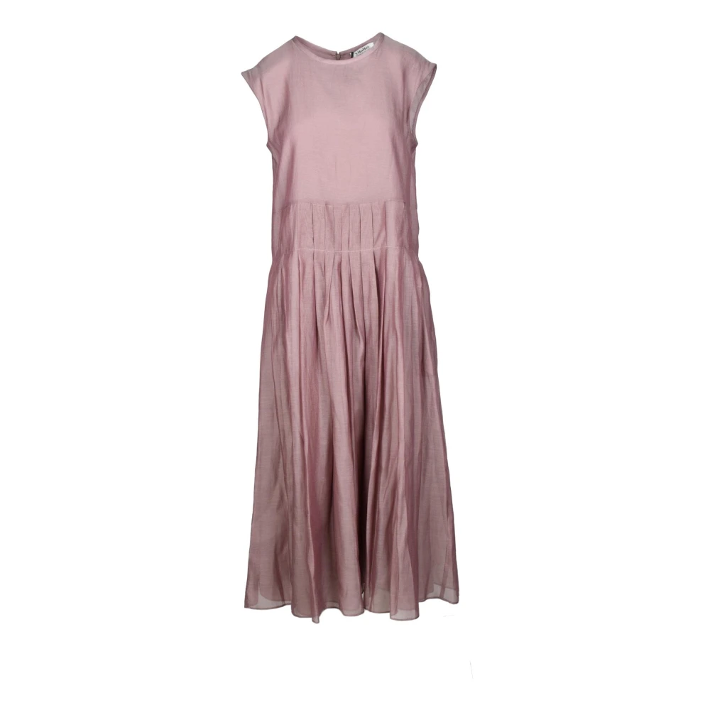 Max Mara Elegante Katoenen Zijden Jurk Purple Dames