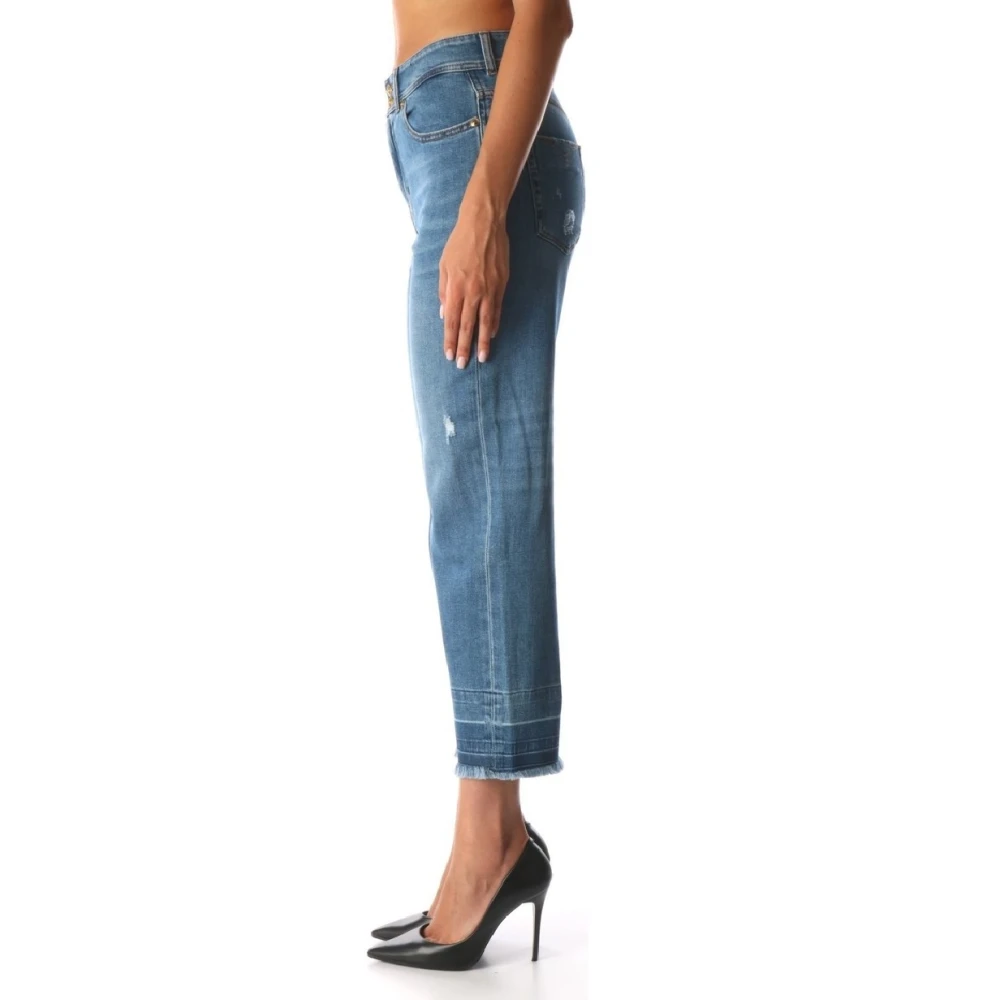 Versace Jeans Couture Hoge kwaliteit Cropped Jeans voor vrouwen Blue Dames