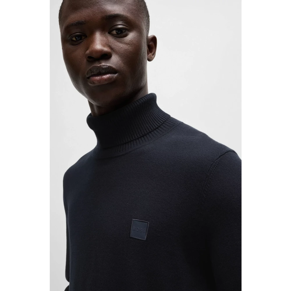 Hugo Boss Zachte Gebreide Coltrui Blue Heren