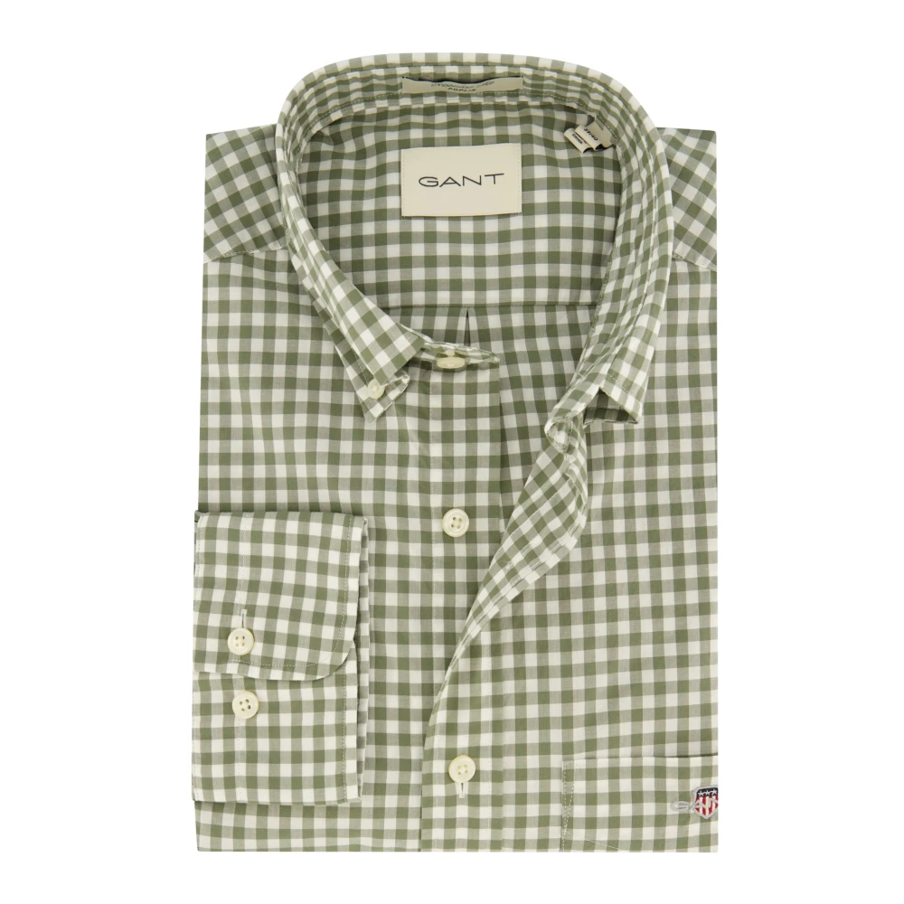 Gant Casual Groene Overhemd Green Heren