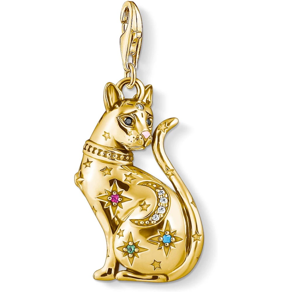 Thomas Sabo Katt Stjärntecken Charm Guld Emalj Yellow, Dam