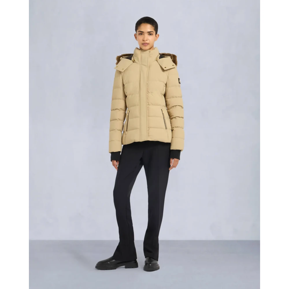 Moose Knuckles Shearling Betta Jas Zand Bruin Goud Beige Dames