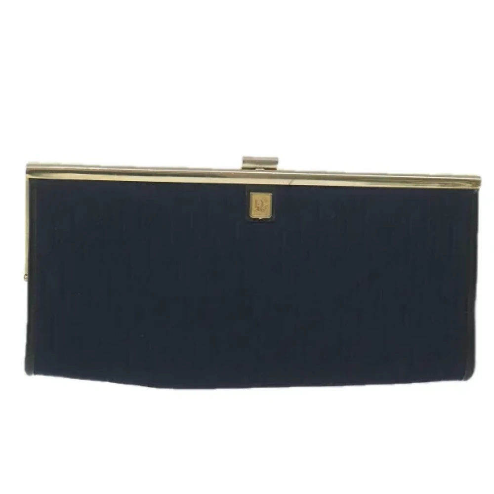 Dior Vintage Pre-owned Canvas clutches Blue Dames