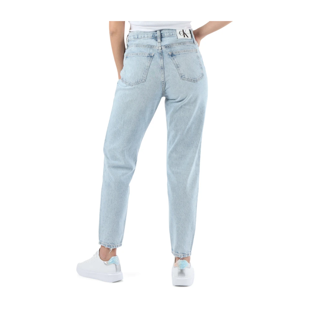 Calvin Klein Jeans Mom Fit Jeans met Gedecentraliseerde Sluiting Blue Dames