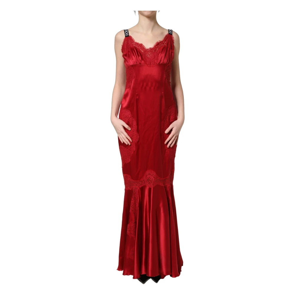 Dolce & Gabbana Women's Red Sleeveless Maxi Dress - Gowns - S - Dresses