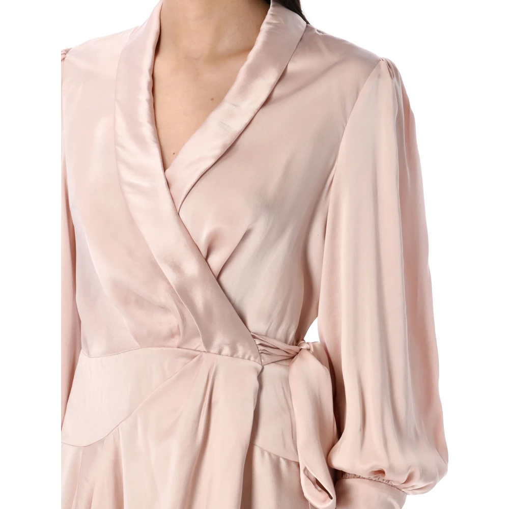 Zimmermann Bloemen Wrap Mini Jurk Pink Dames
