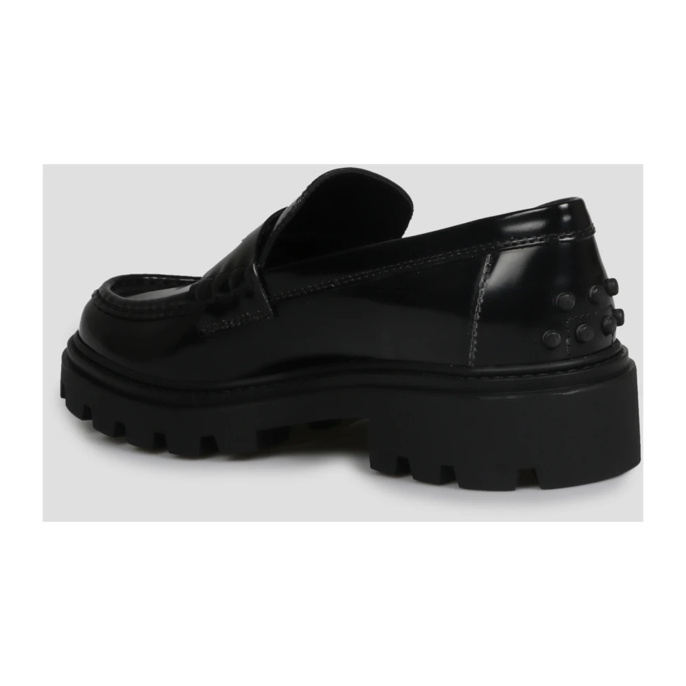 TOD'S Preppy Loafer in halfglanzend leer Black Dames