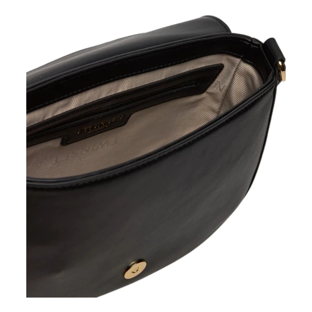 Twinset Zwarte schoudertas met ovale gesp Black Dames