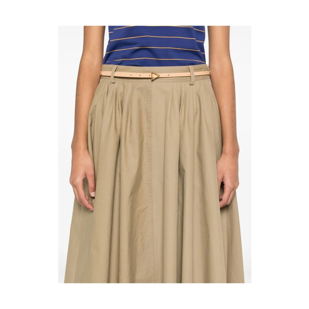 Mark Kenly Domino Tan Beige Rok met Elastische Tailleband en Zakken Beige Dames