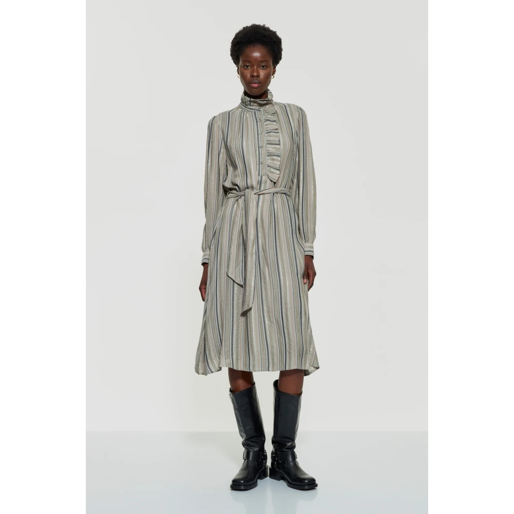 Antik batik Edward gestreepte jurk Gray Dames