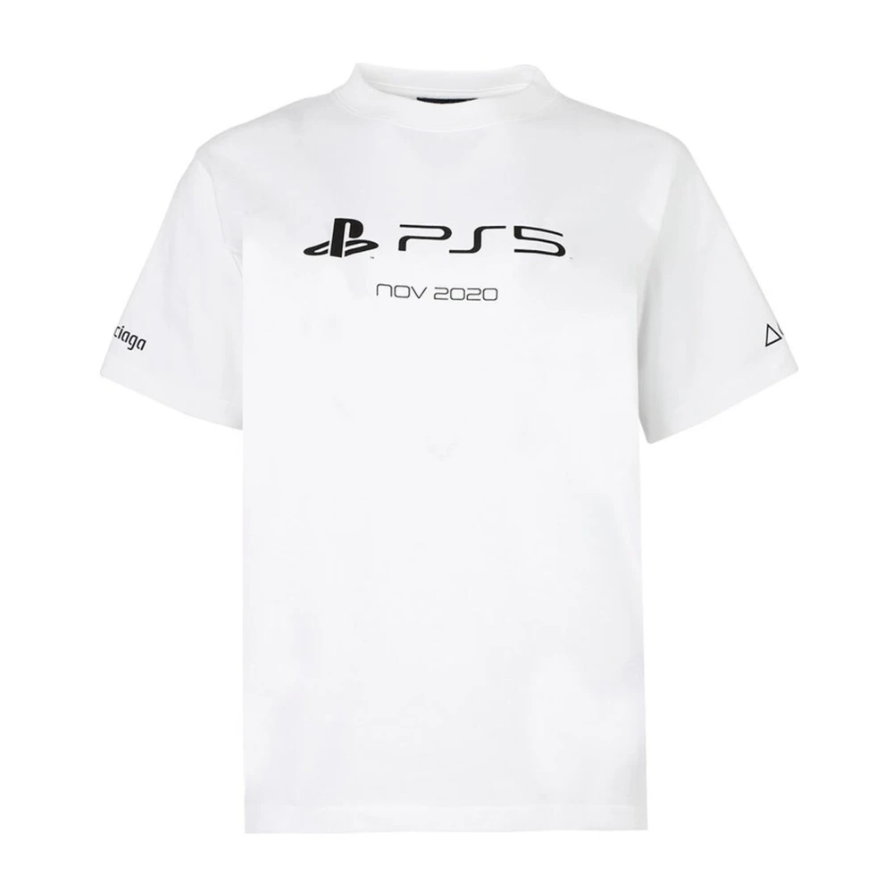 Balenciaga PlayStation PS5 T-shirt voor vrouwen White Dames