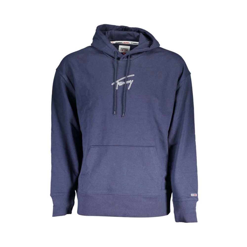 Tommy Hilfiger Men's Blue Embroidered Hoodie Stylish Design