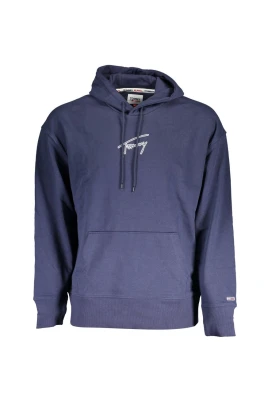Blå Broderad Hoodie Stiligt Design
