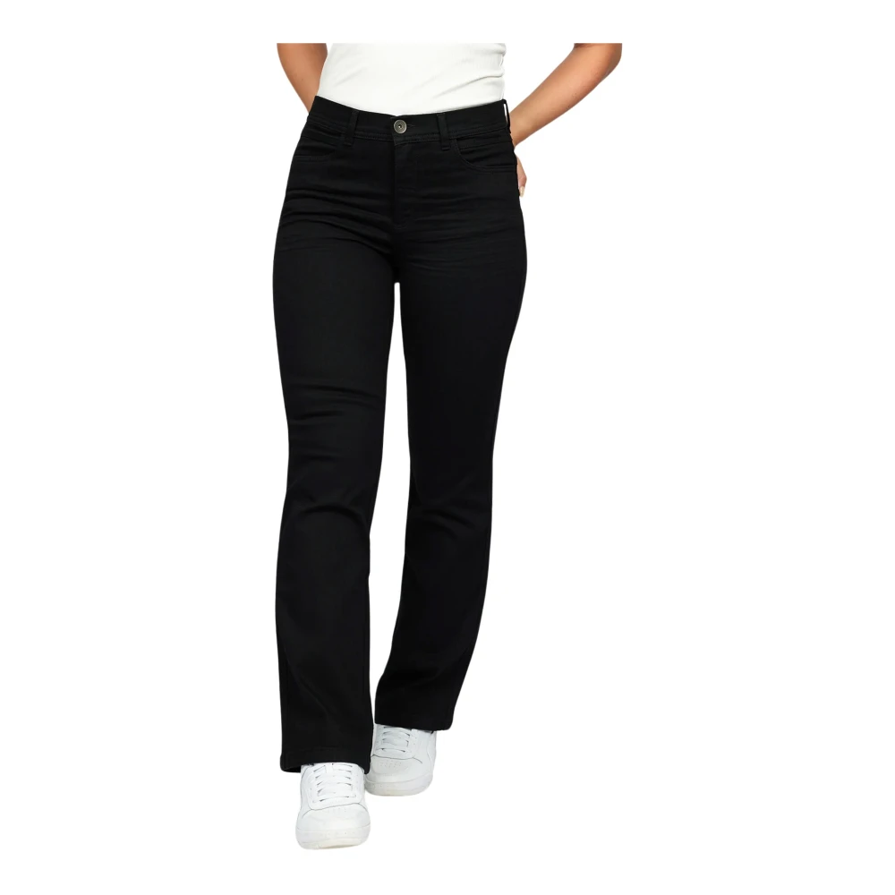 2-Biz Slim Fit Jeans Donkerblauw Black Dames