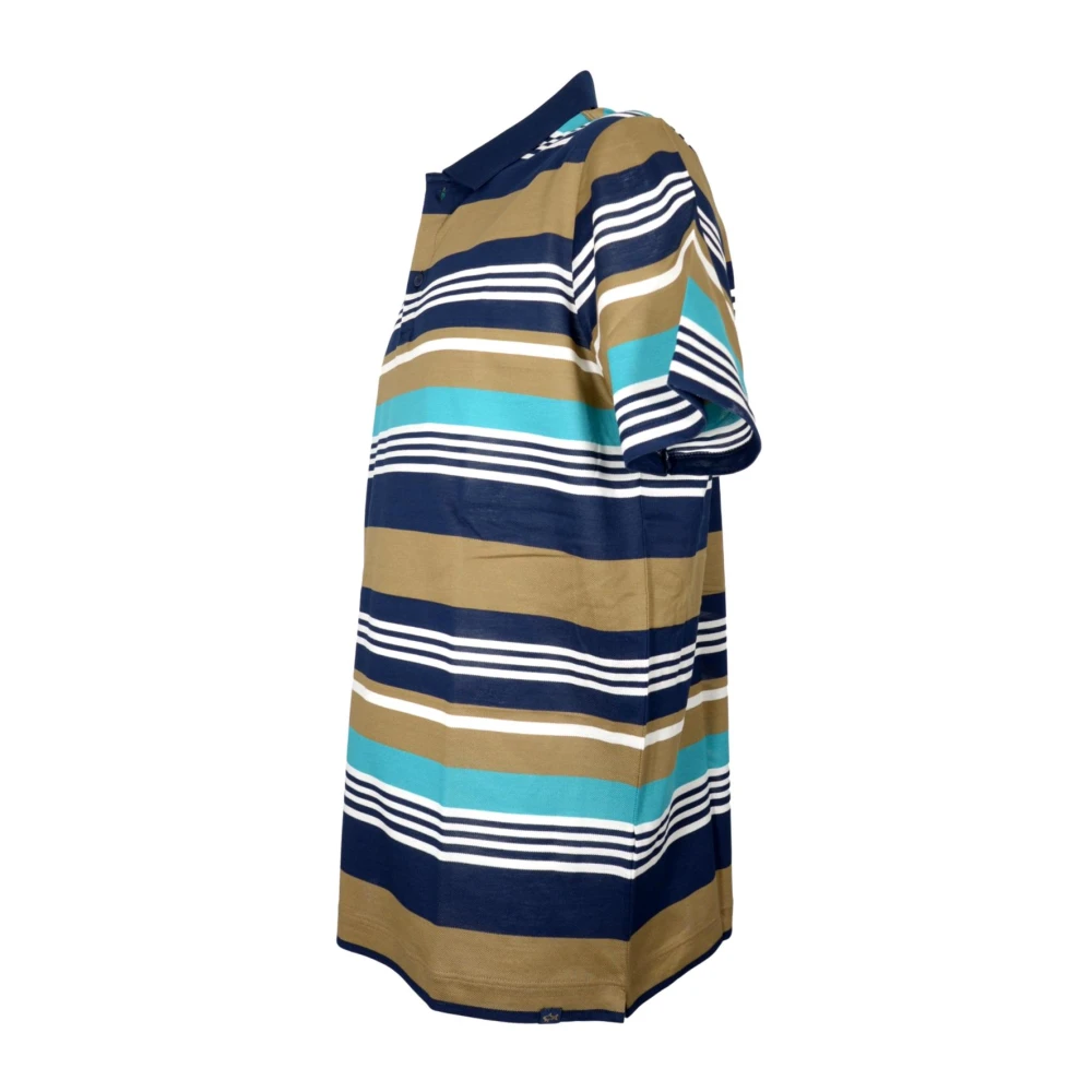 PAUL & SHARK Biologisch Katoenen Poloshirt Beige Strepen Multicolor Heren