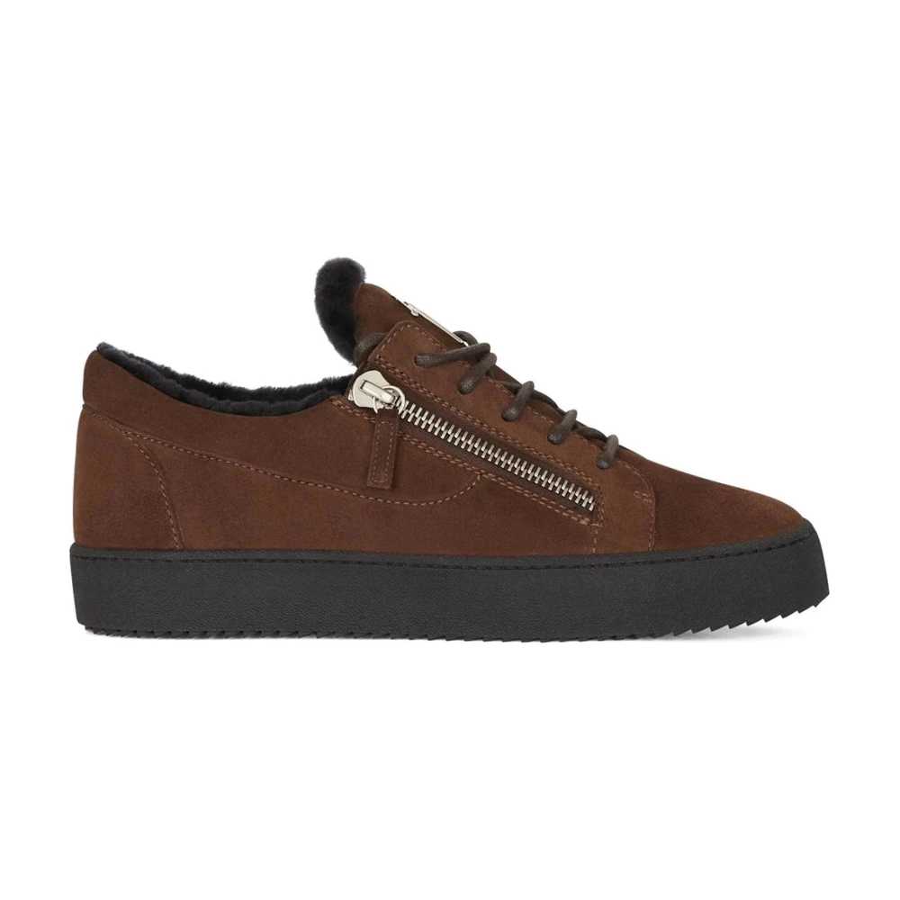 Giuseppe Zanotti Bruine Elegante Gesloten Platte Sneakers Heren Schoenen