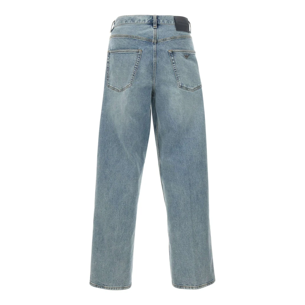 Emporio Armani Blauwe Katoenen Denim Heren Jeans Blue Heren