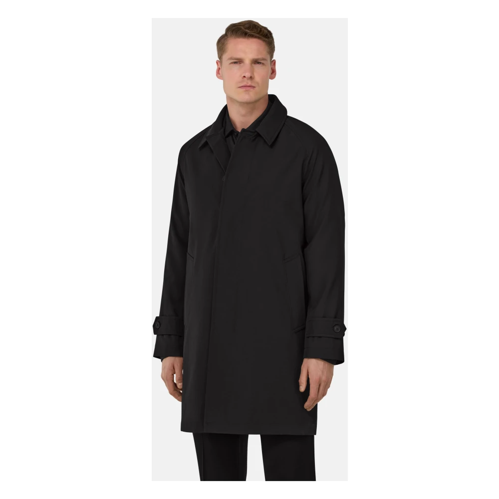 Boggi Milano Pure Travel Wool Pelerine Black Heren