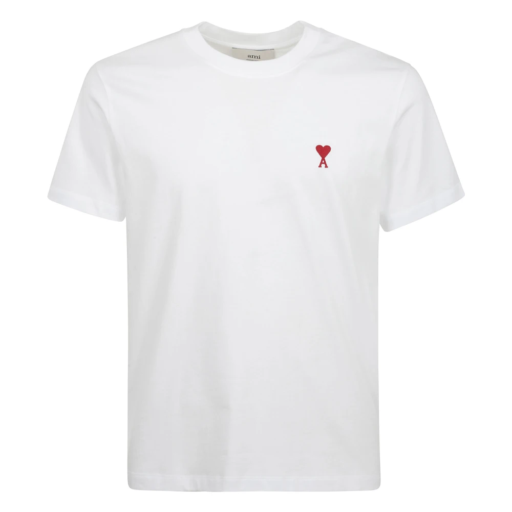Ami Paris Women's White T-Shirts, 2XL, Ami De Coeur T-Shirt