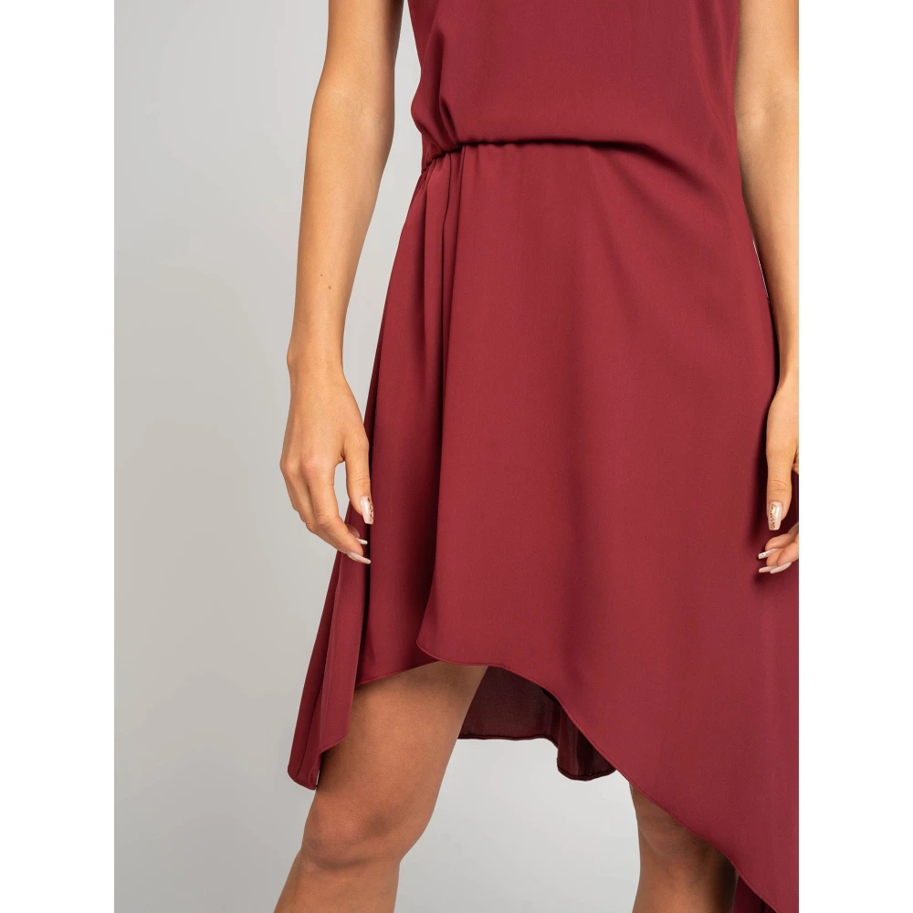 PATRIZIA PEPE Asymmetrische Minijurk met Rits Red Dames