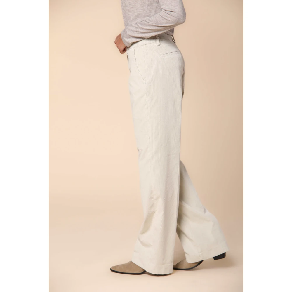 Mason's Winter Corduroy Straight Chino Broek White Dames
