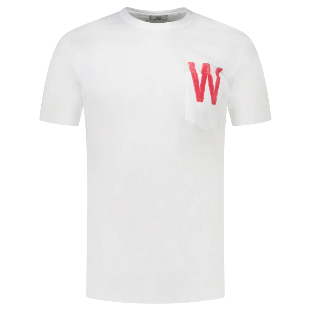 Woolrich Witte T-shirts en Polos met Zakje White Heren