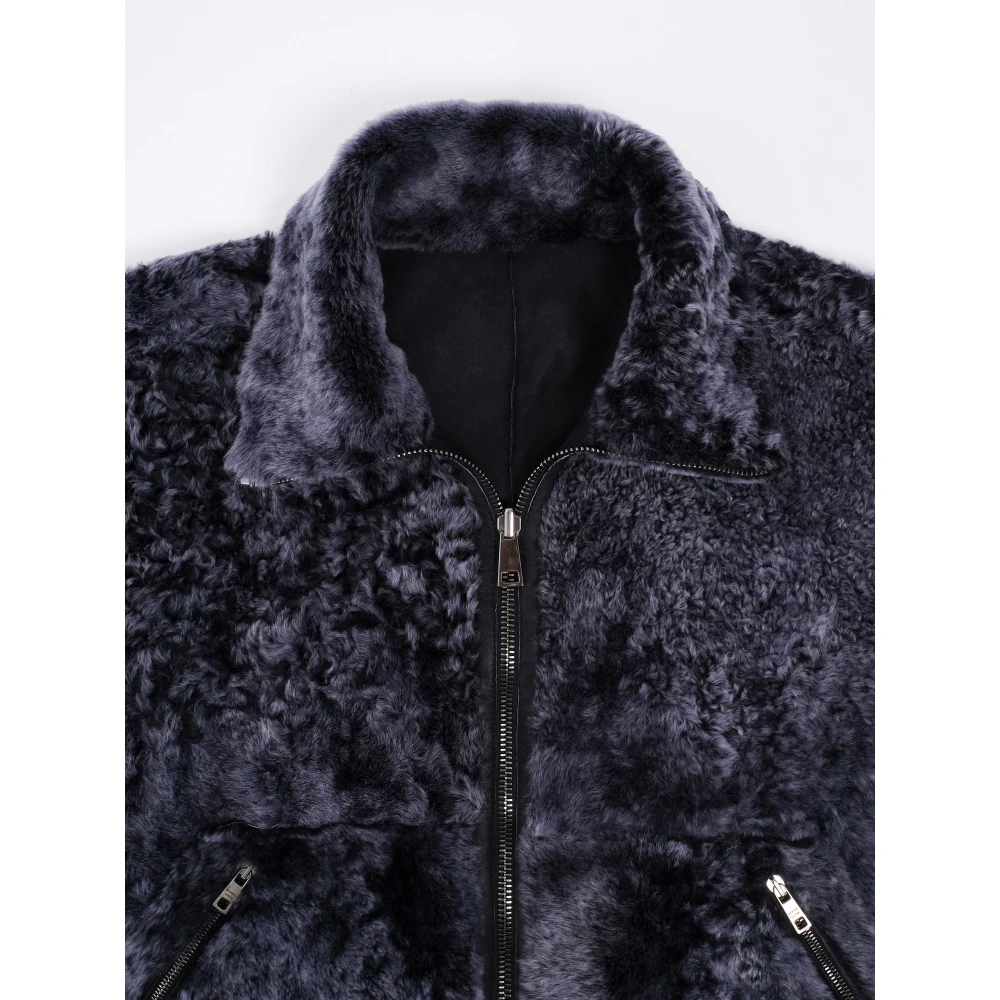 Giorgio Brato Omkeerbare Shearling Bomberjas Black Dames