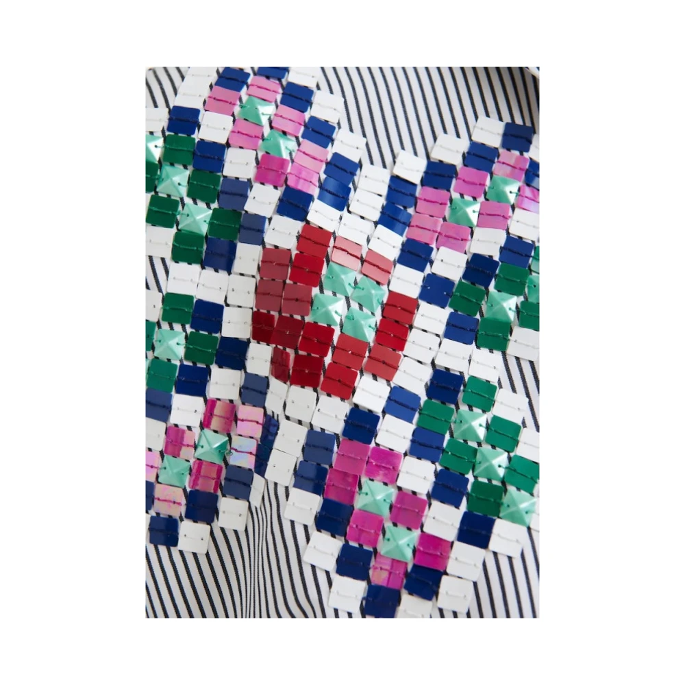 Essentiel Antwerp Gestreepte overhemdjurk met kleurrijke borduursels Multicolor Dames
