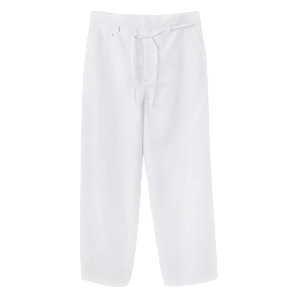 Jacquemus White Straight Trousers, Male, S, Marin Trousers