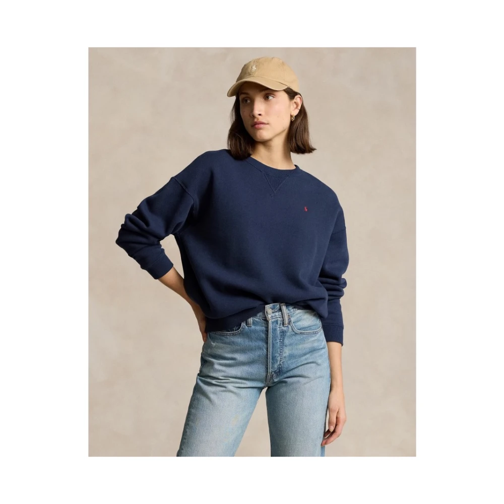 Ralph Lauren Trek Ls Po Mouw Gebreid En Molleton Cruise Navy