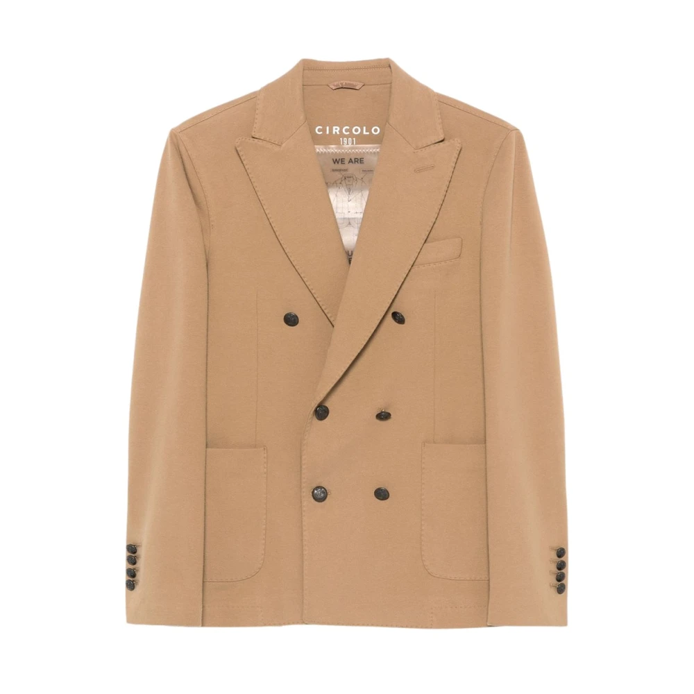 Circolo 1901 Men's Brown Double-Breasted Blazer - Blazers - 2XL - Jackets