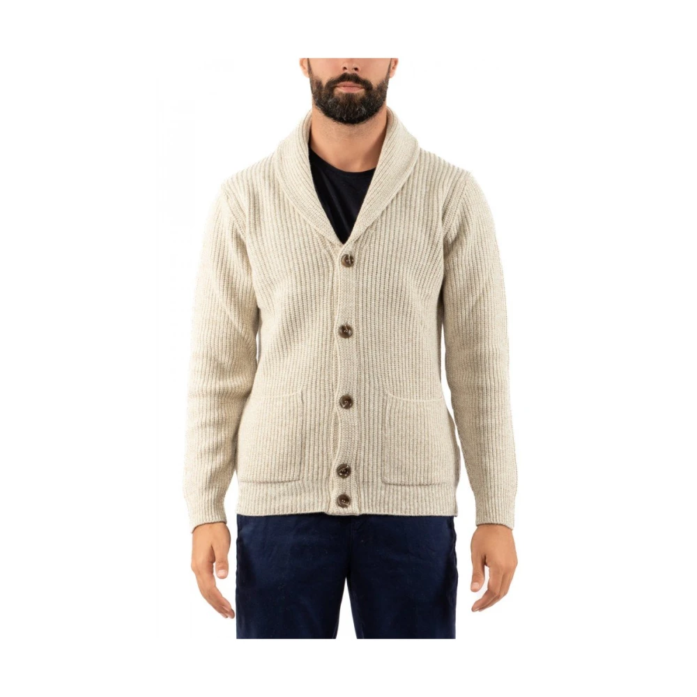 Daniele Fiesoli Heren Cardigan in Klassieke Stijl Beige Heren