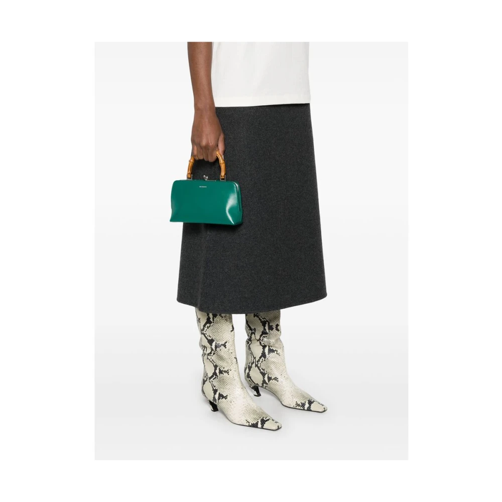 Jil Sander Smaragdgroene Kiss-Lock Handtas Green Dames