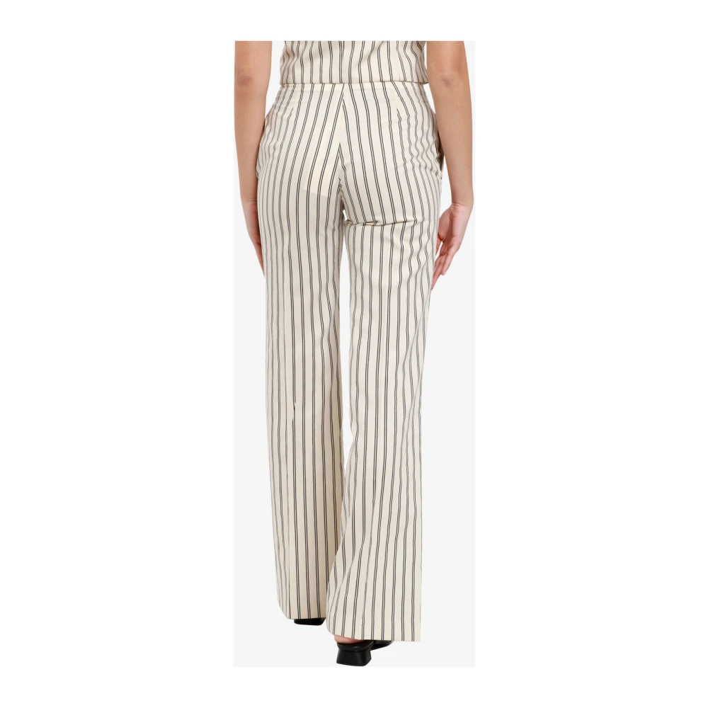 Kaos Beige Hoge Taille Pinstripe Broek Beige Dames