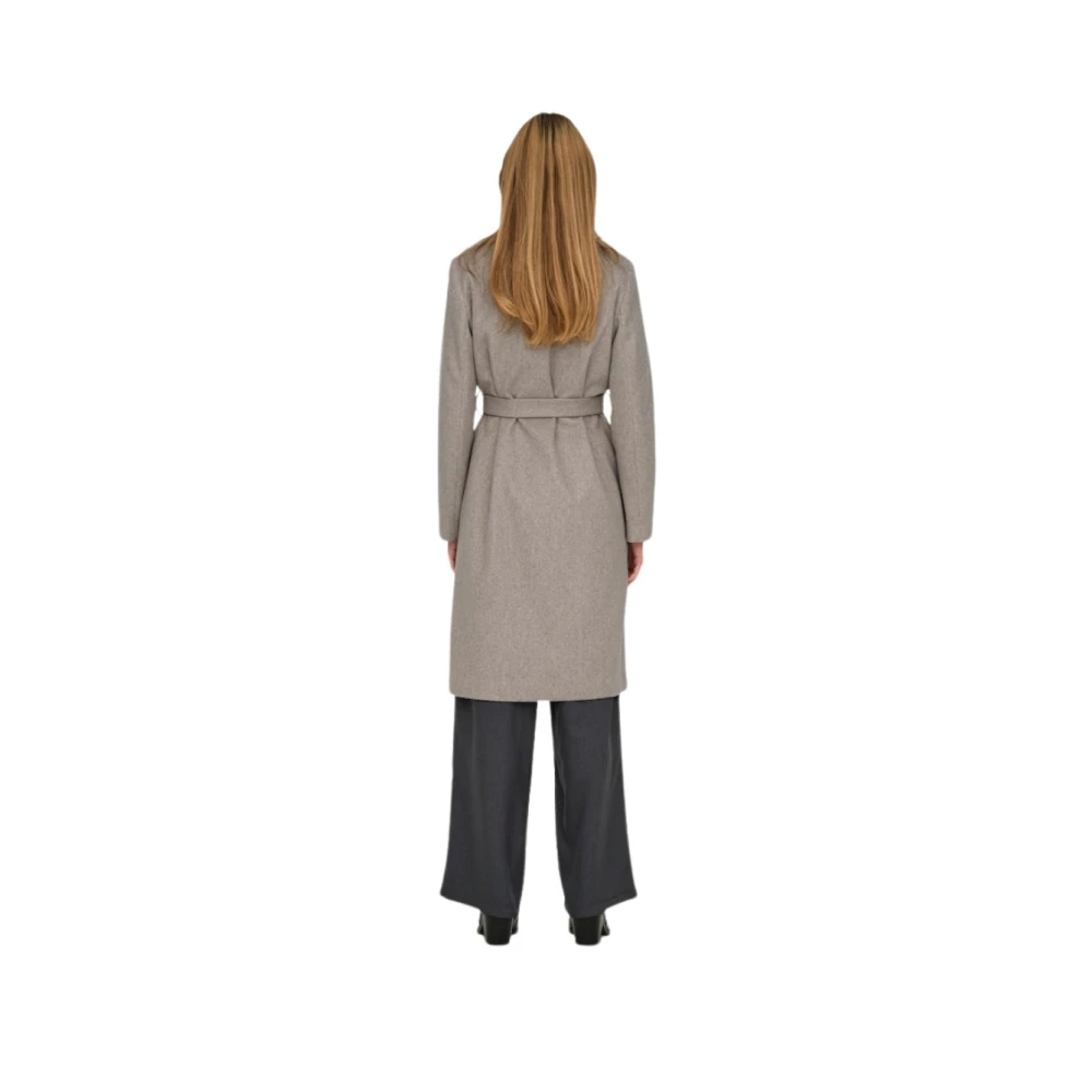 Only Life Wrap Coat Brown Dames