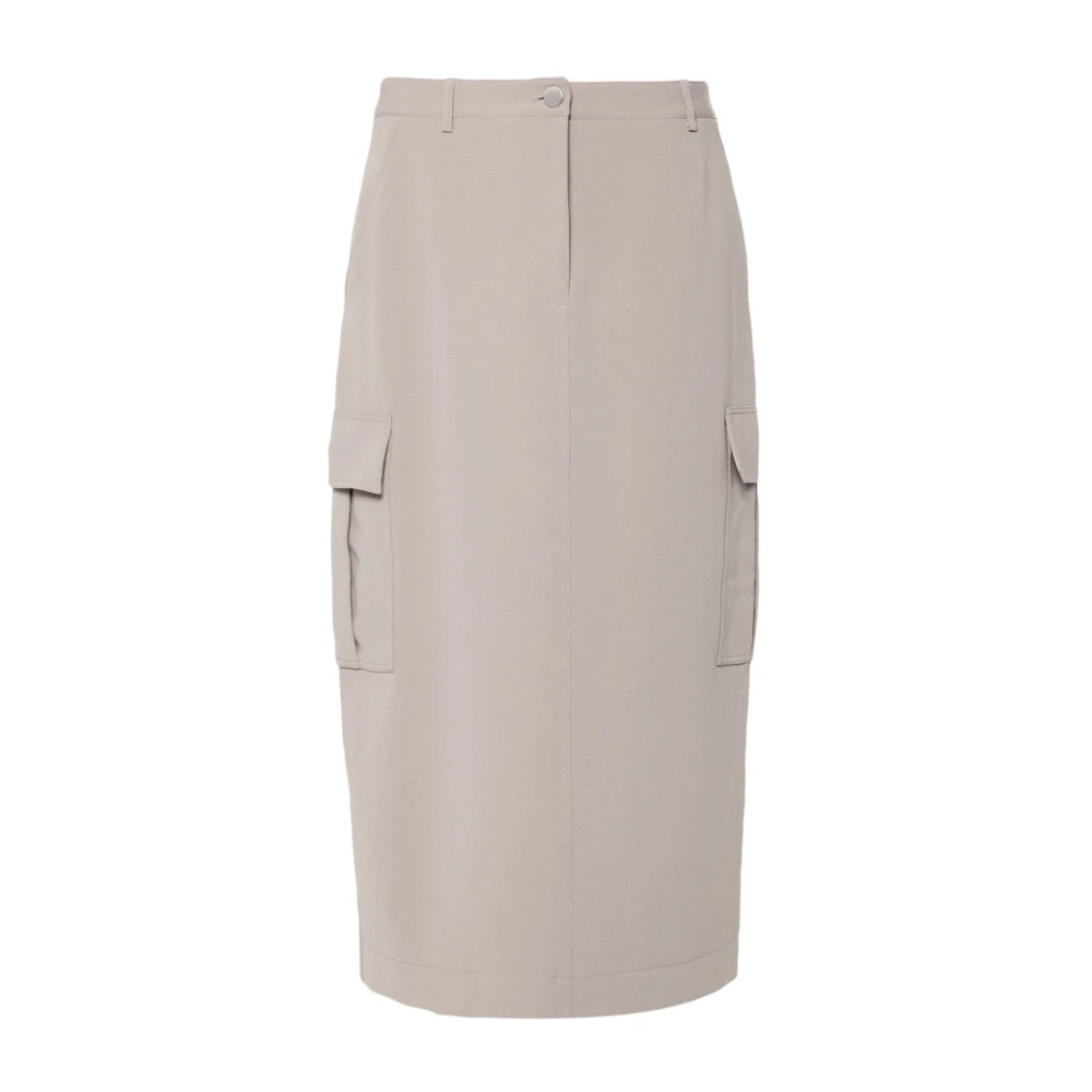 Theory Duifgrijze Midi Rok met Zakken Gray Dames