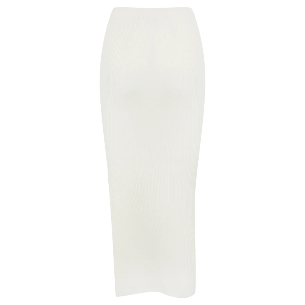 Twinset Geribbelde Viscose Rok White Dames