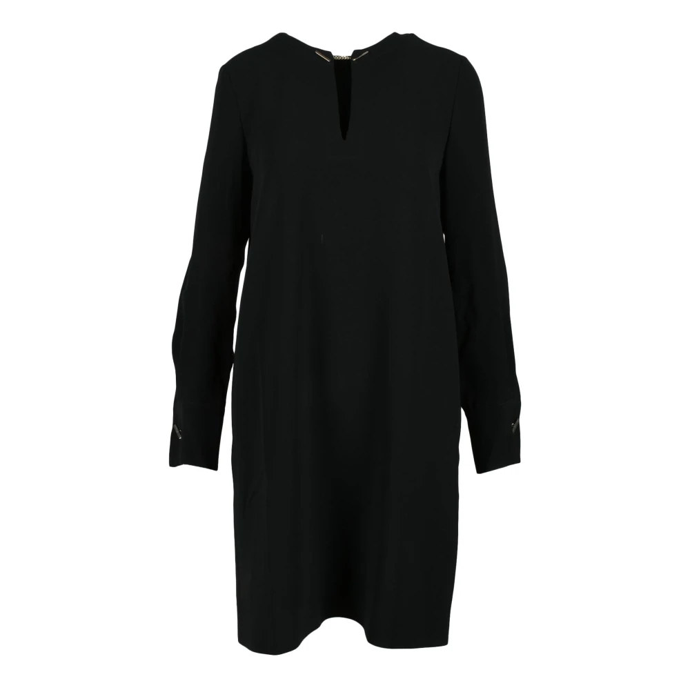 Max Mara Studio Elegante Jurk in Acetaat-Polyester Mix Black Dames
