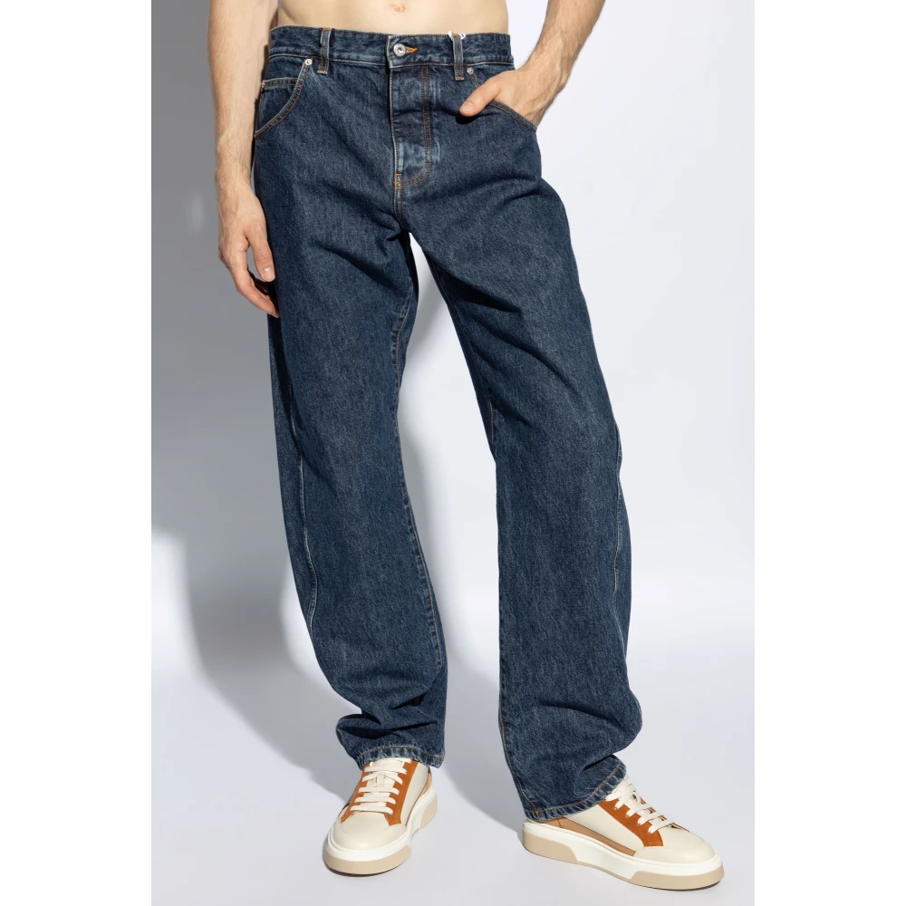 Salvatore Ferragamo Jeans met logo Blue Heren