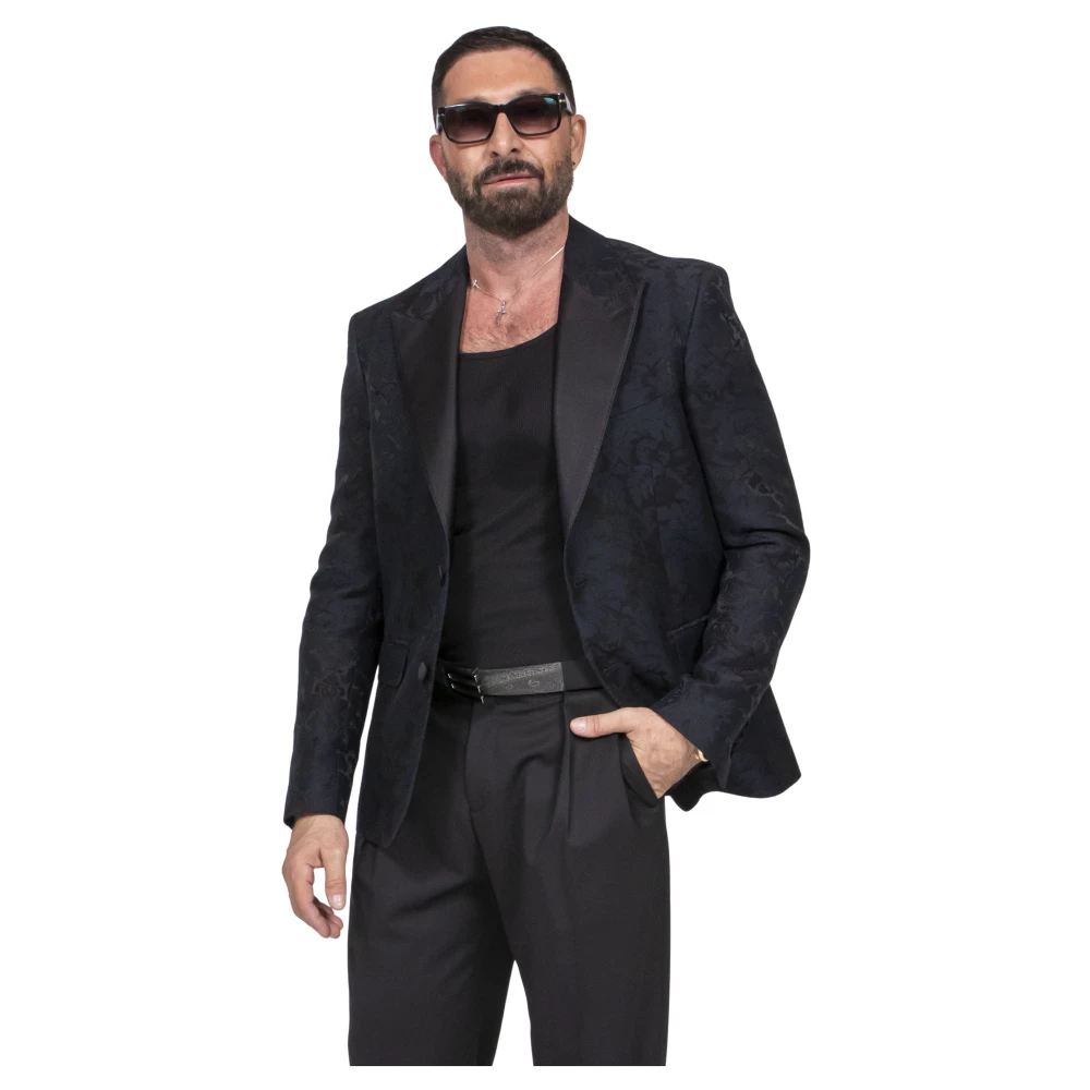 Etro Uomo Nero - Blazer In Jacquard Floreale - Jackets - L