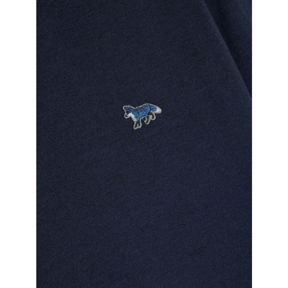 Maison Kitsuné Blauwe Vossenmotief Trui Blue Dames