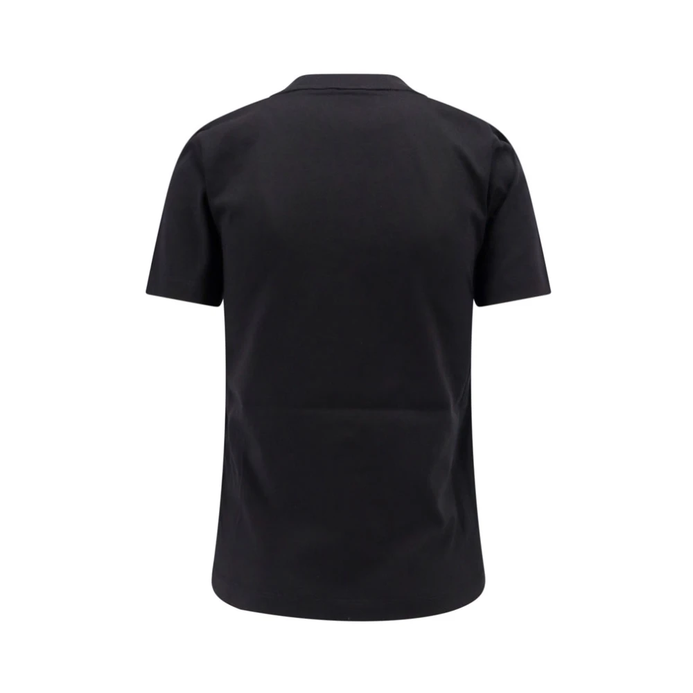 Moncler Katoenen T-shirt met Frontlogo Black Dames